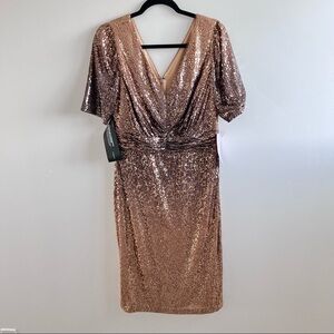 JS Collections Gold Sequin Dress